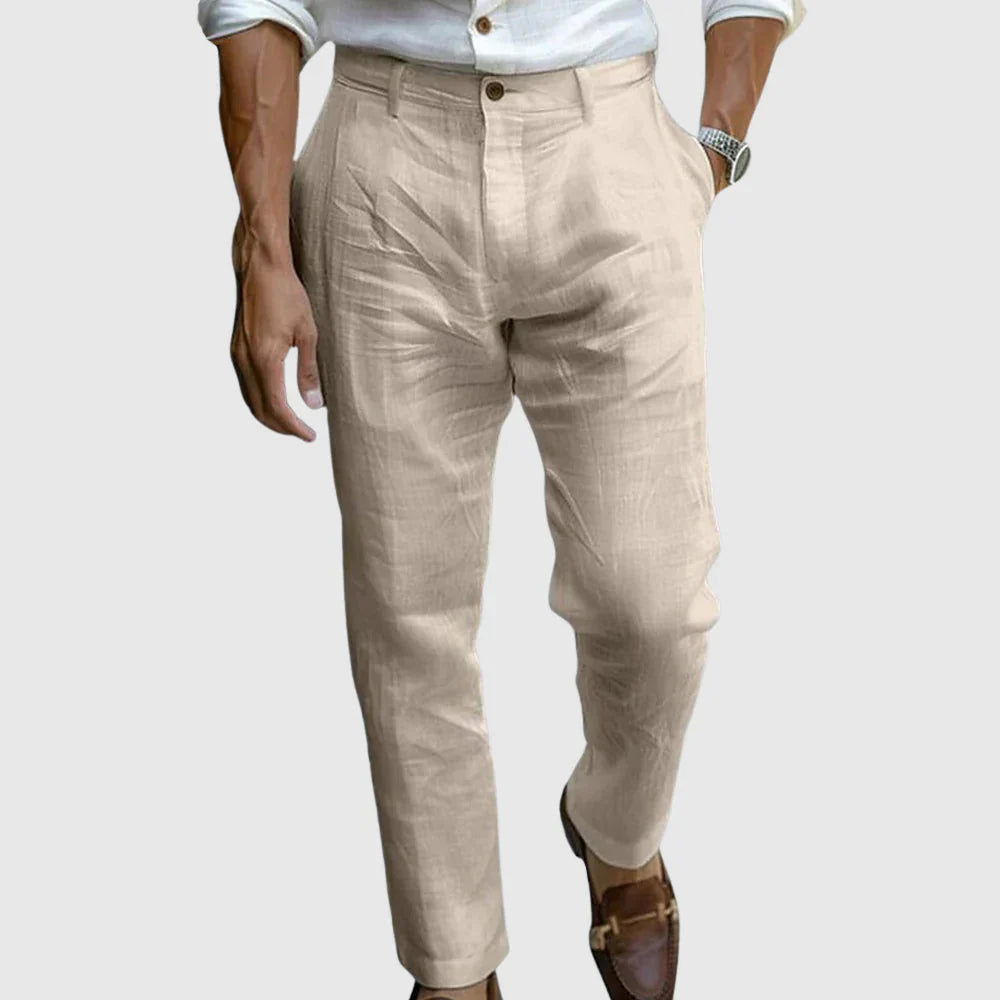 Aminuddin - Causal Suelto Linen Pantalón