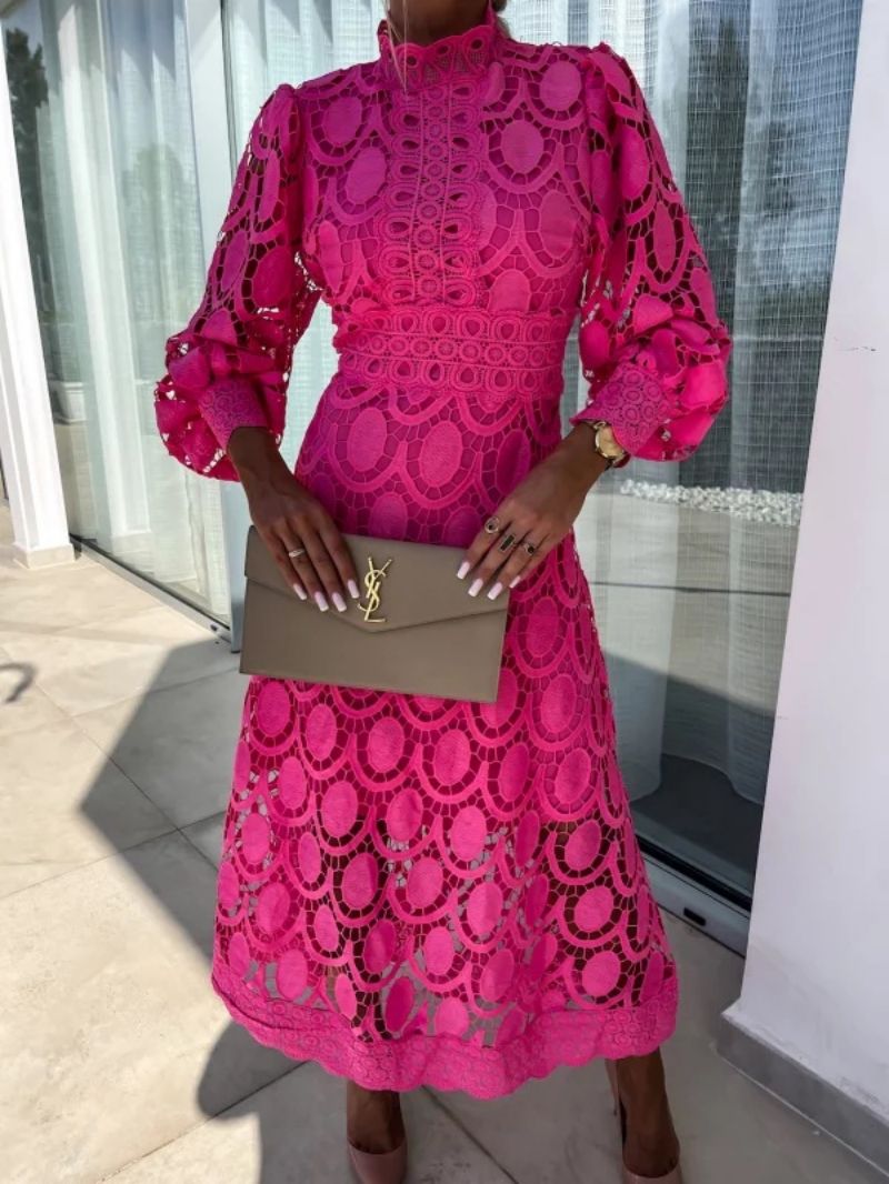 Larena - Vestido Midi De Encaje a La Moda