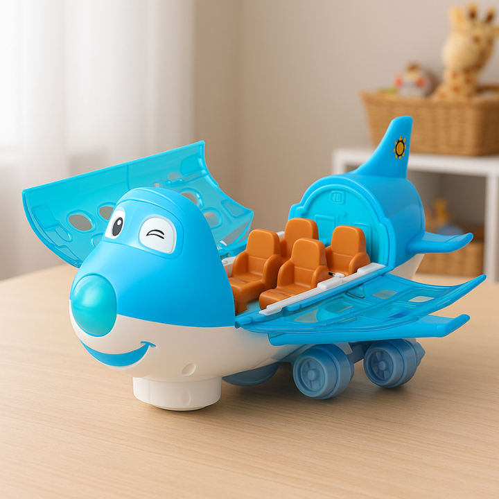 MusicJet - Avión Eléctrico con Luces, Música y Sistema de Evitación de Obstáculos