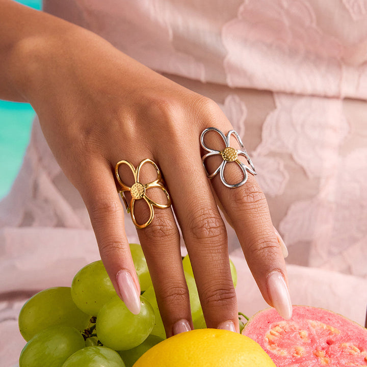 Meloni - Anillo Ajustable Inspirado En Una Margarita