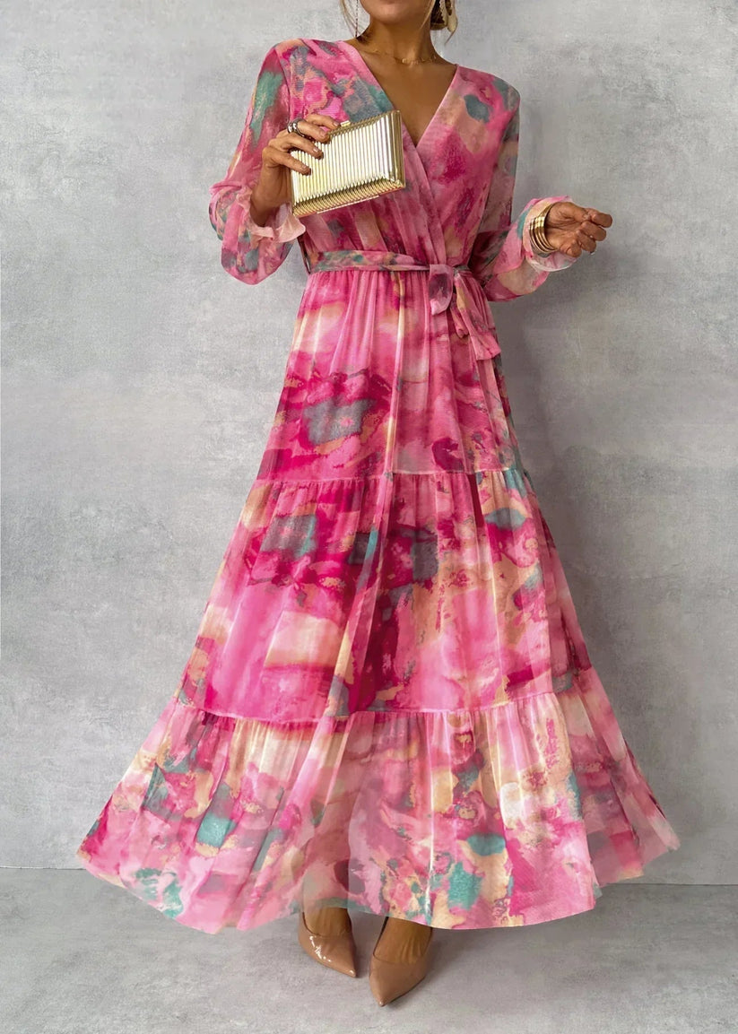 Jenina - Elegante Vestido Cruzado Con Estampado Floral