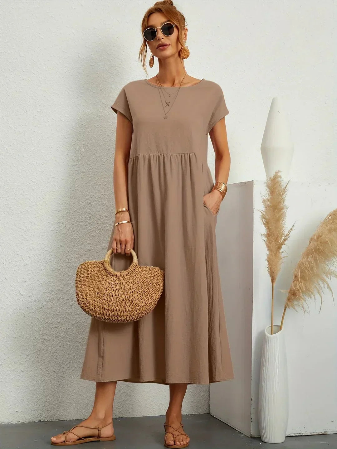 Neila - Vestido Largo Oversize Con Bolsillo