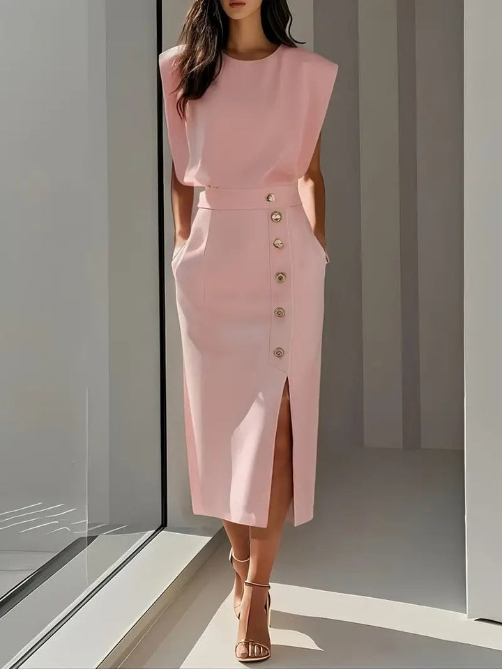 Yasmin - Vestido Midi Con Abertura Lateral