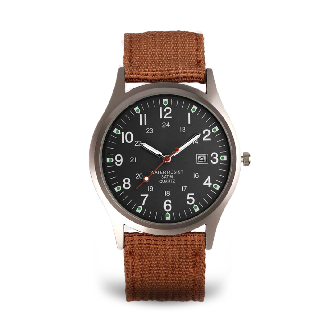 Reloj de pulsera informal inspirado en el militar