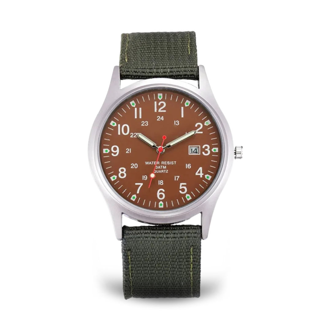 Reloj de pulsera informal inspirado en el militar