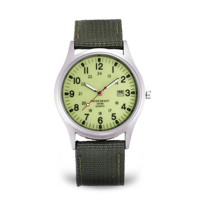 Reloj de pulsera informal inspirado en el militar