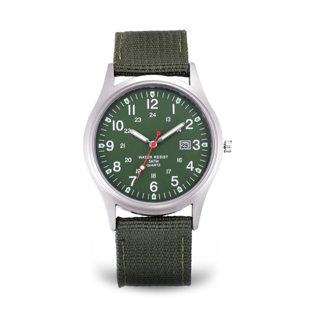 Reloj de pulsera informal inspirado en el militar