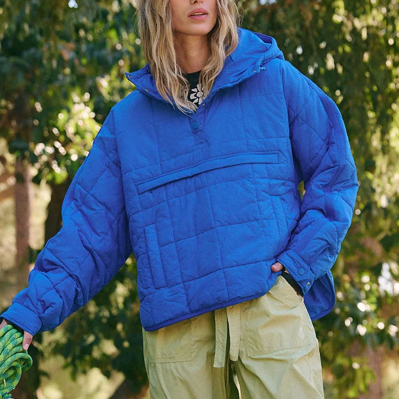 Merve - Elegante Manga Larga Puffer Chaqueta