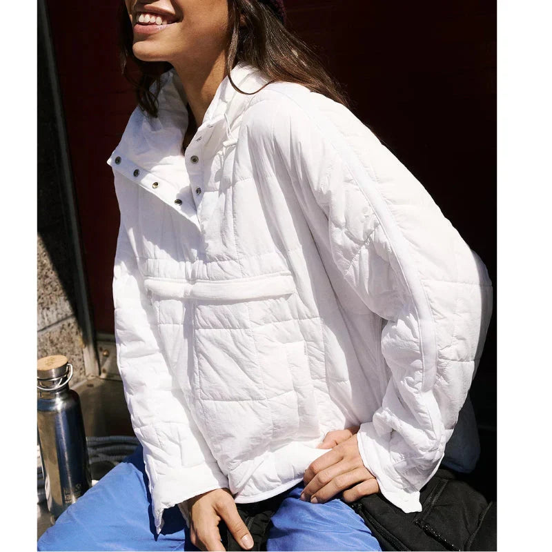 Merve - Elegante Manga Larga Puffer Chaqueta