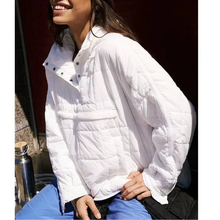 Merve - Elegante Manga Larga Puffer Chaqueta