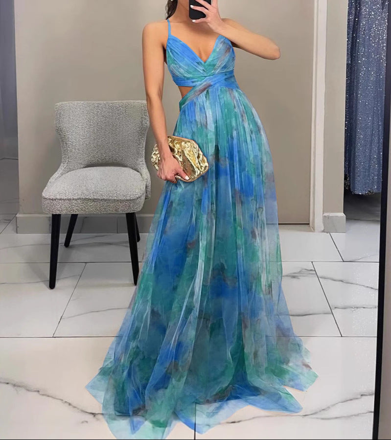 Dinushi - Vestido largo Floral Elegante