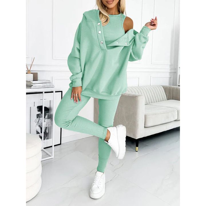 Ulyssa - 3 piezas Sudadera Con Capucha Establecer