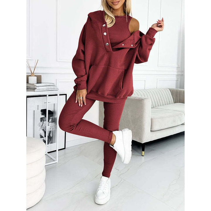 Ulyssa - 3 piezas Sudadera Con Capucha Establecer