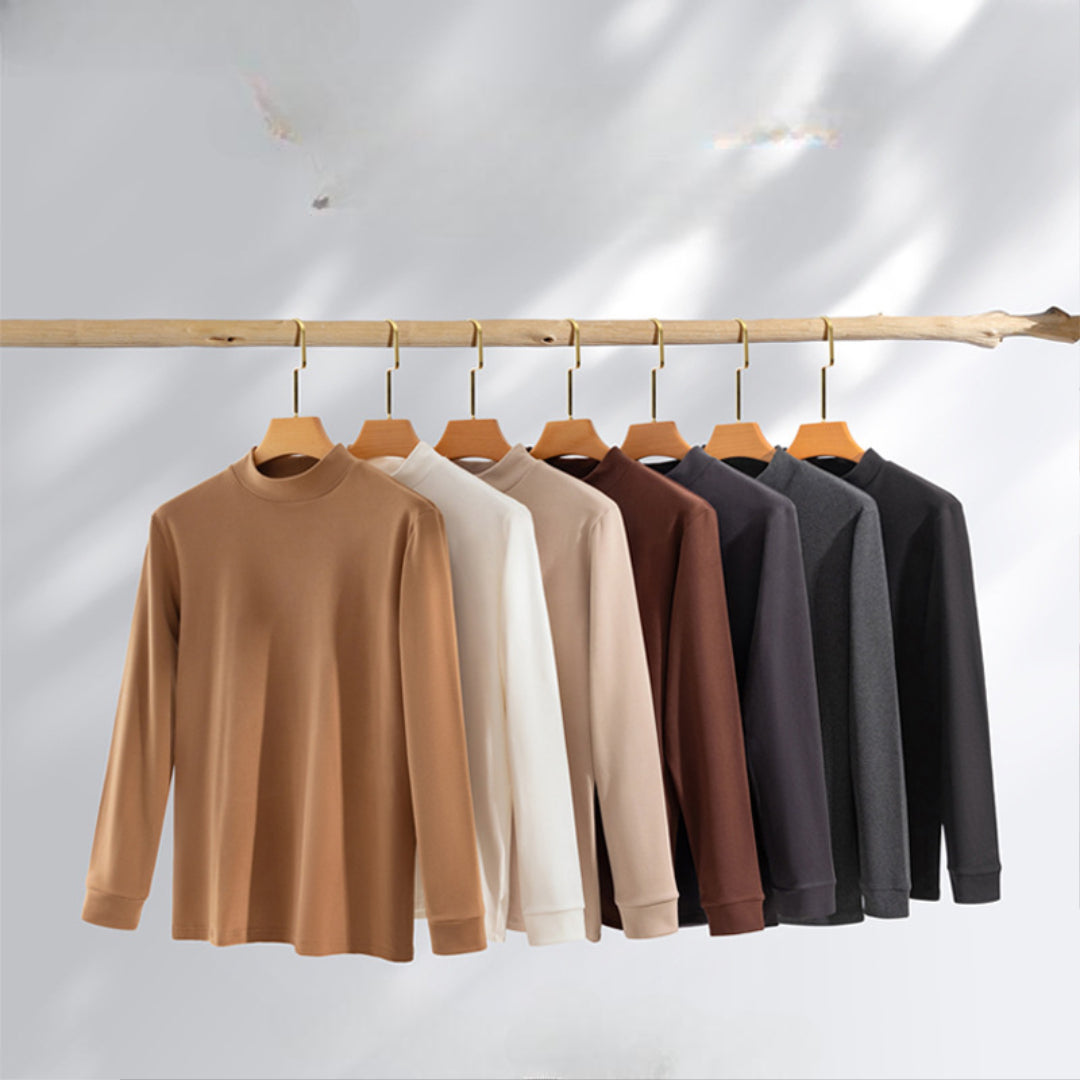Zimran - Camisa De Manga Larga y Cuello Redondo
