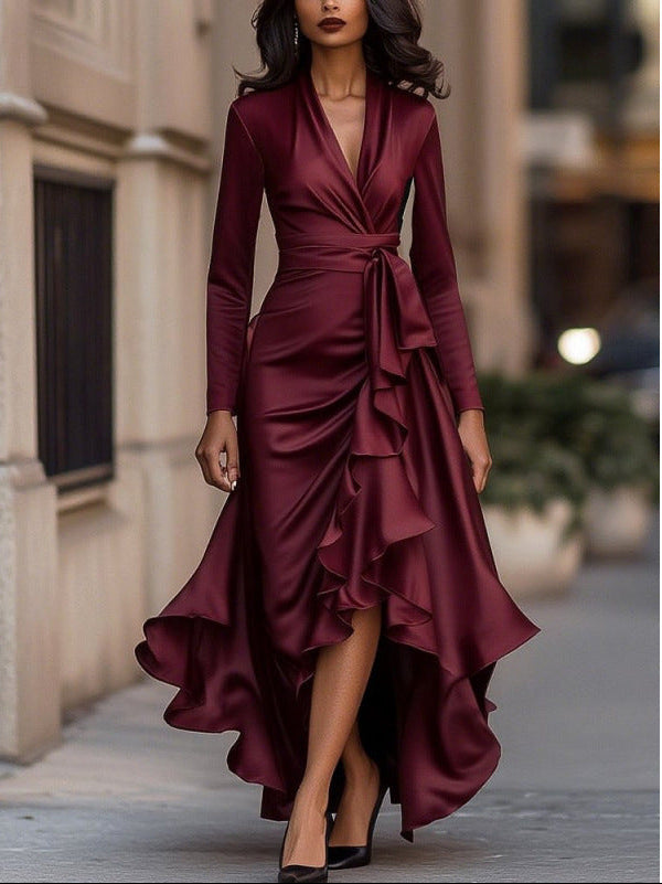 Arina - Elegante Vestido Largo Con Volantes