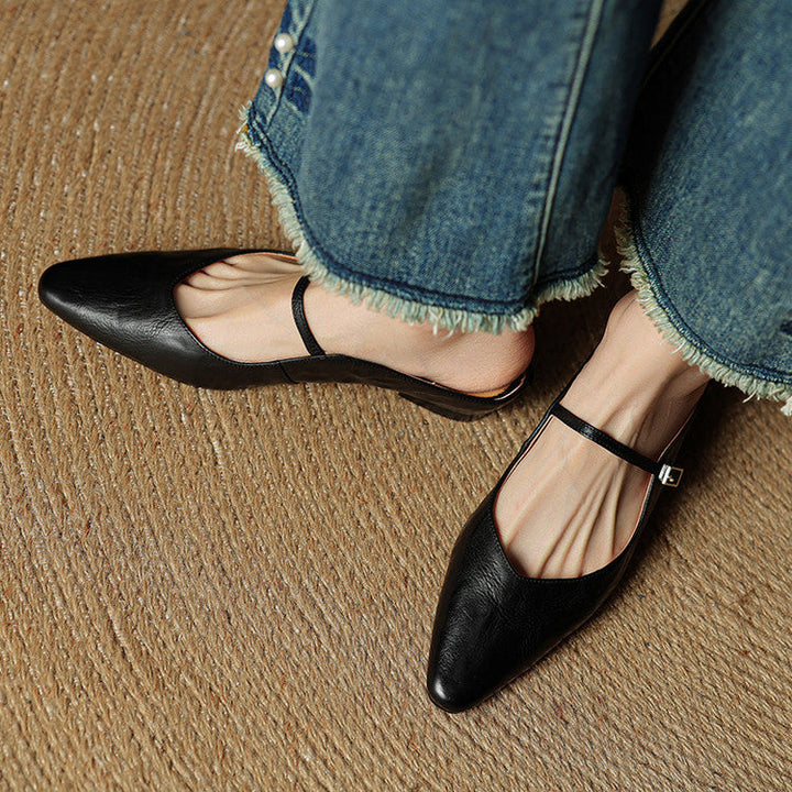 Senadhi - Zapatos Tipo Mules de Cuero Auténtico