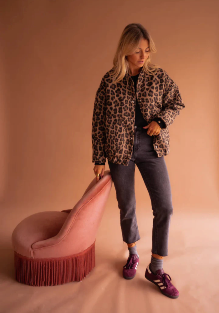 Fairuza - Chaqueta De Leopardo Con Botones