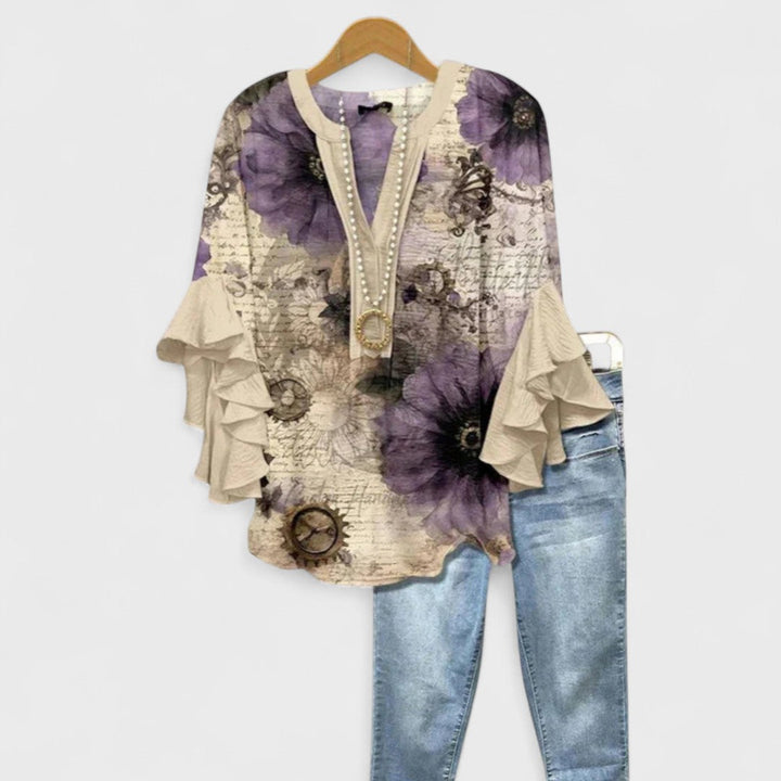 Rachida - Elegante Blusa Con Estampado Floral