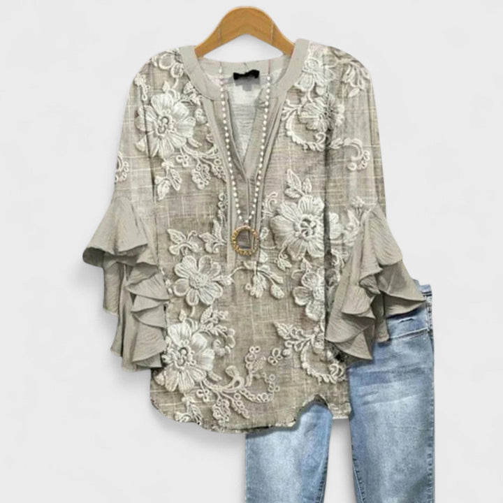 Rachida - Elegante Blusa Con Estampado Floral