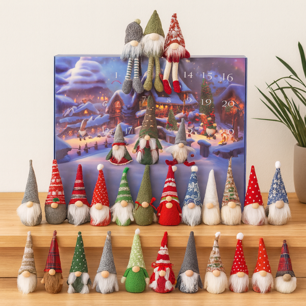 FestiveCharm - Calendario De Adviento Con Gnomos Navideños