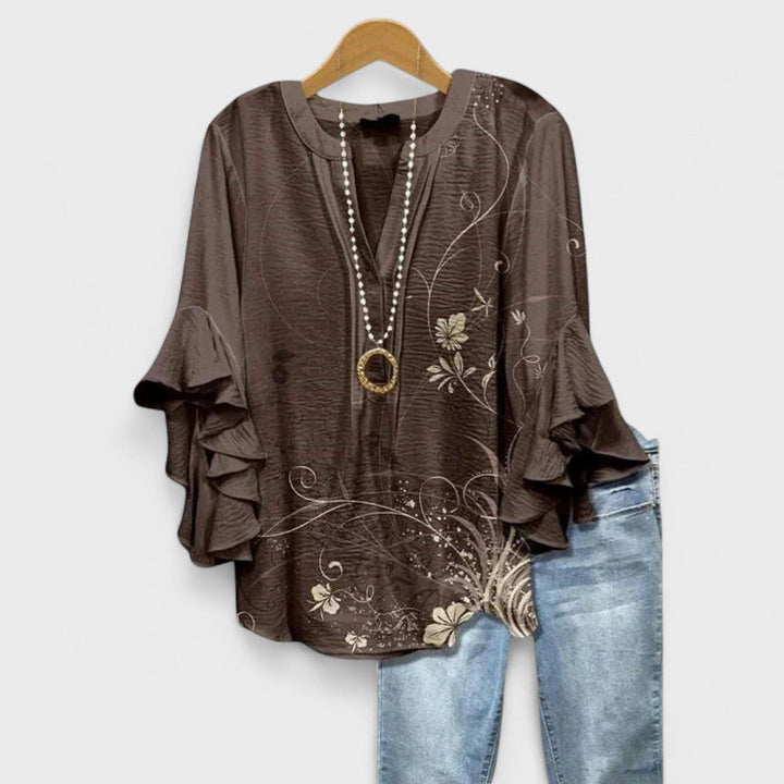 Rachida - Elegante Blusa Con Estampado Floral