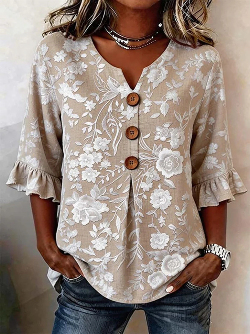 Dynika - Blusa Con Elegante Estampado Floral