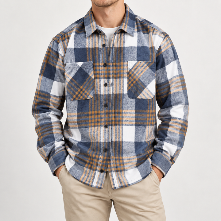 Joman - Camisa De Manga Larga a Cuadros Con Botones