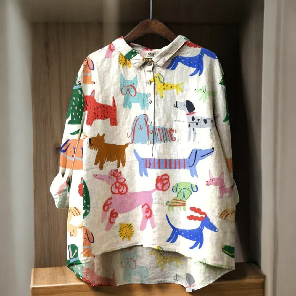 Skaiste - Blusa Exclusiva Con Estampado De Perros