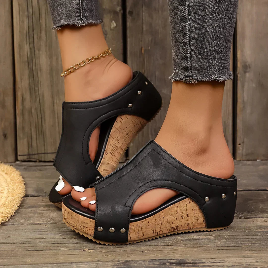 Margo - Elegantes Sandalias De Cuña Con Parte Superior Calada