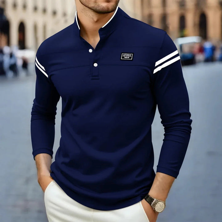 Grayson - Camisa Informal De Manga Larga Con Rayas En Los Hombros