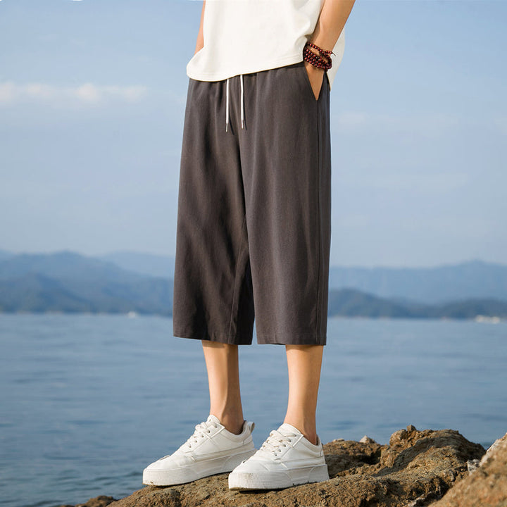 Nelson - Pantalones Cortos Elegantes E Algodón Y Lino