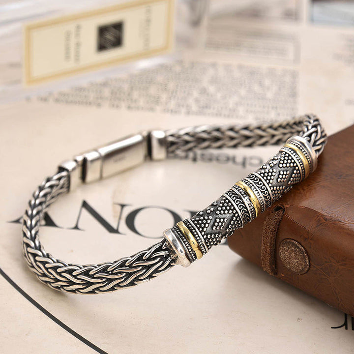 Jalair - Pulsera De Acero Inoxidable Con Grabado En Forma De Cuerda