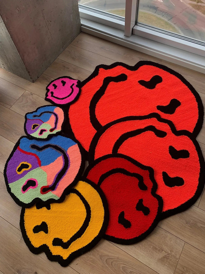 Smiloop - Alfombra Con Sonrisa Retorcida Para La Decoración Del Hogar
