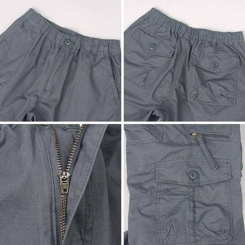Esman - Pantalones Cortos Cargo con Cintura Elástica
