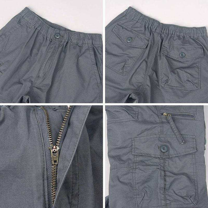 Esman - Pantalones Cortos Cargo con Cintura Elástica