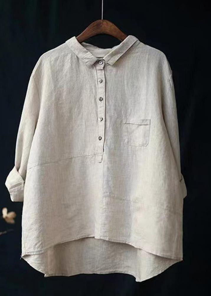 Winona - Camisa de Manga Larga y Bolsillo Delantero con Botones