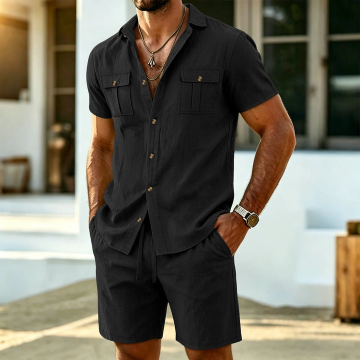 Jalo - Conjunto De Dos Piezas De Lino De Estilo Informal