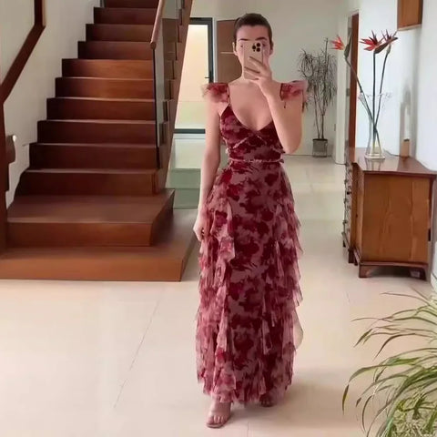 Flora - Vestido Floral Con Volantes