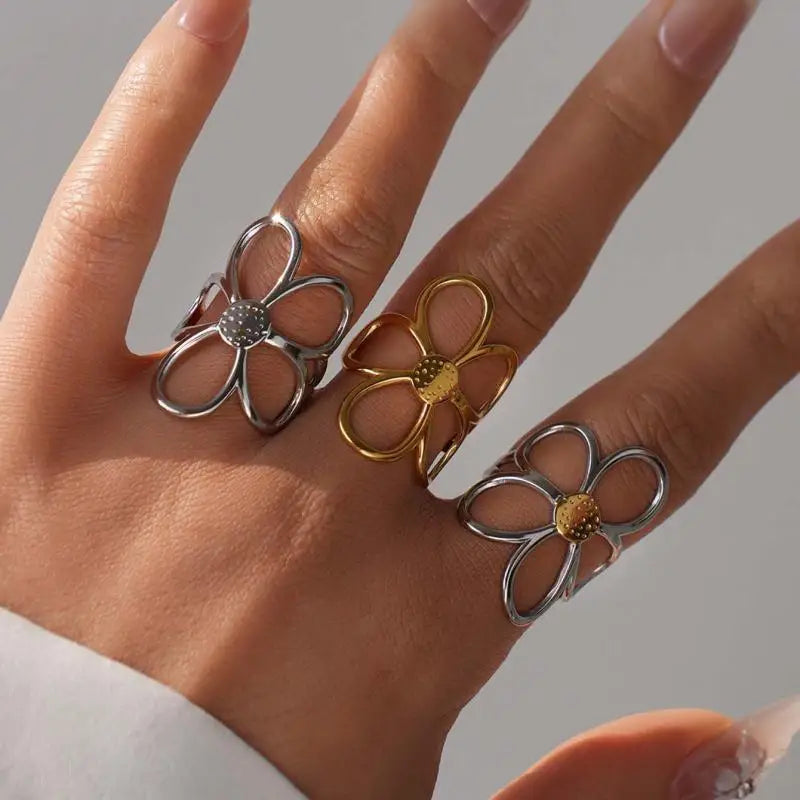 Meloni - Anillo Ajustable Inspirado En Una Margarita