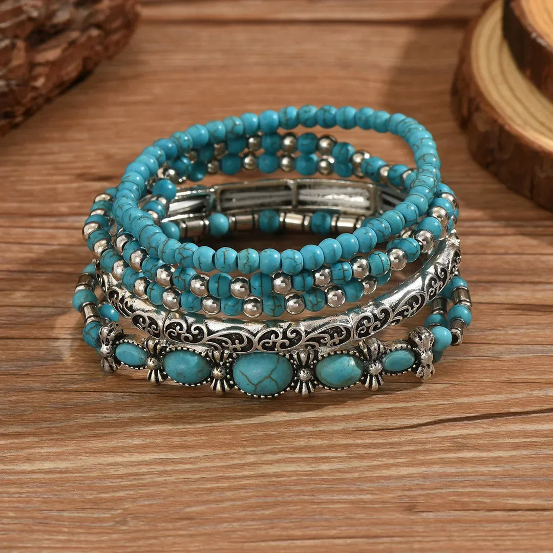 Nilay - Pulseras De Turquesa De Estilo Boho