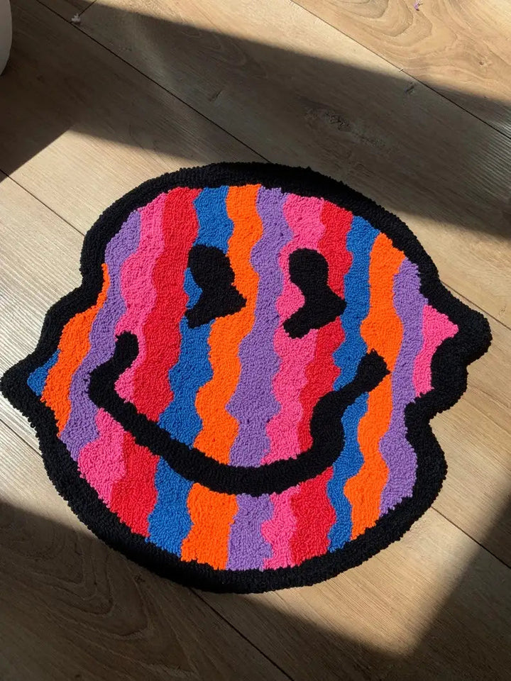 Smiloop - Alfombra Con Sonrisa Retorcida Para La Decoración Del Hogar