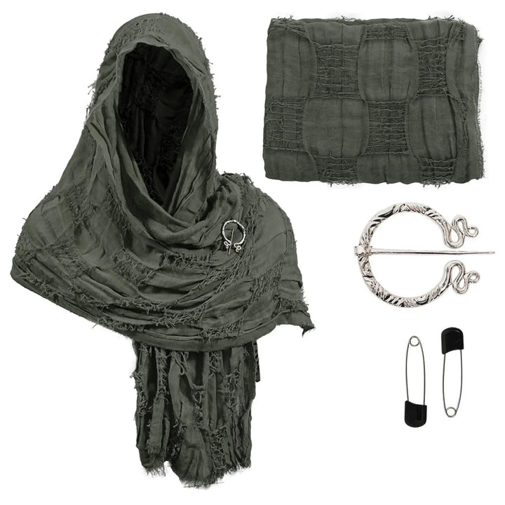 RuneWrap - Bufanda Medieval Con Capucha