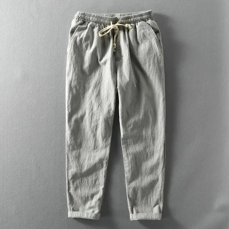 Clarke - Pantalón Informal De Lino Con Cintura Ajustable