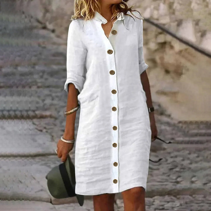 Hannika - Vestido Camisero Midi Informal