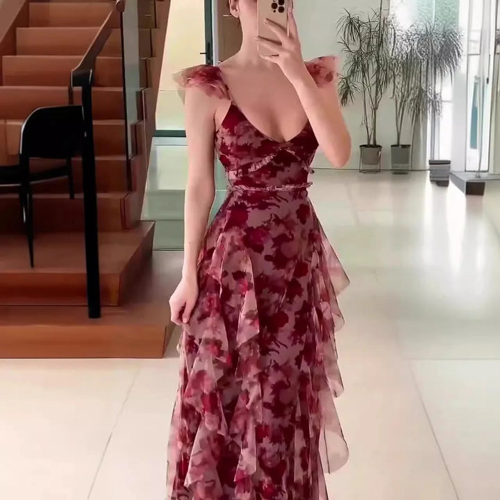 Flora - Vestido Floral Con Volantes