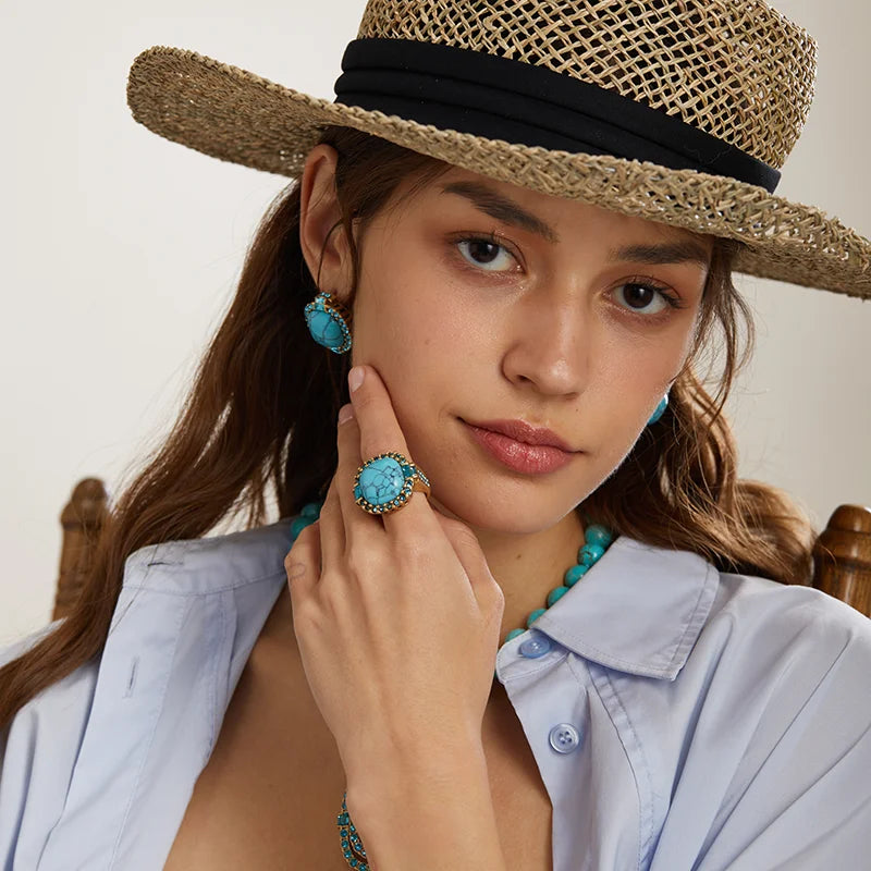 Maliya - Conjunto de Piedras Preciosas Turquesas