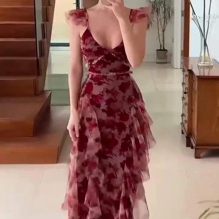Flora - Vestido Floral Con Volantes