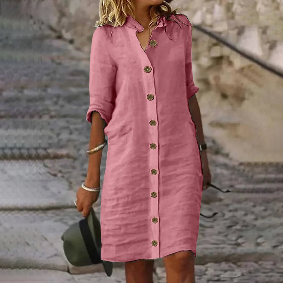 Hannika - Vestido Camisero Midi Informal