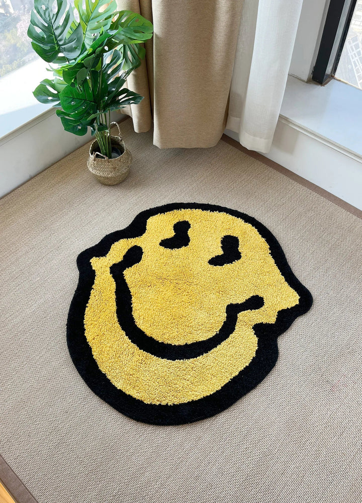 Smiloop - Alfombra Con Sonrisa Retorcida Para La Decoración Del Hogar