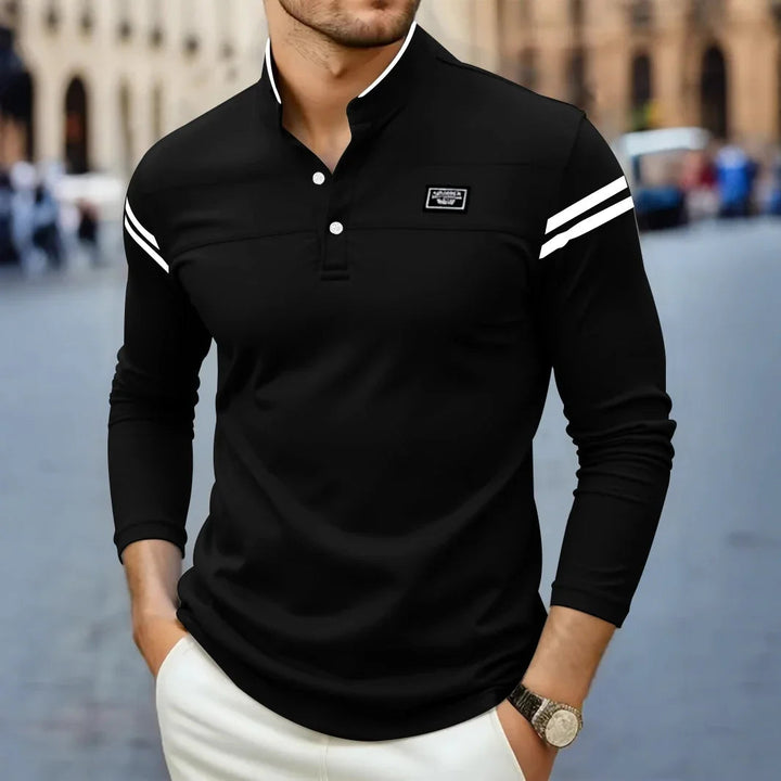 Grayson - Camisa Informal De Manga Larga Con Rayas En Los Hombros